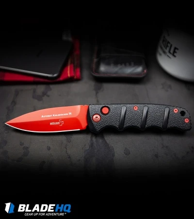 Boker Black Widow Kalashnikov Dagger Automatic Knife (3.25" Red D2) - Image 6