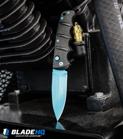 Boker Blue Scorpion Kalashnikov Dagger Automatic Knife (3.25" Electric Blue D2) - Image 6