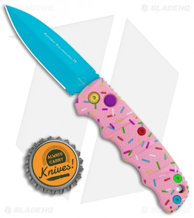 Boker Mini Dessert Warrior Kalashnikov Dagger Automatic Knife (2.5" Blue) Donut - Image 4