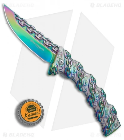 Boker Magnum Chained Rainbow Spring Assisted Knife (3.375" Spectrum) 01MB635 - Image 4