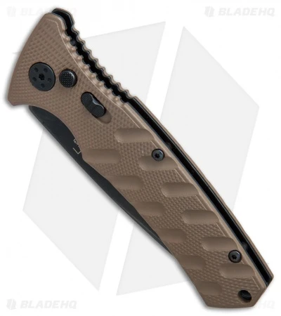 Boker Plus Strike Tanto Automatic Coyote Brown (3.25" Black SW Serr) 01BO425N - Image 3