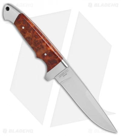 Boker Vollintegral 2.0 1674 Fixed Blade Knife Amboina Root Wood (4.6" Satin) - Image 2