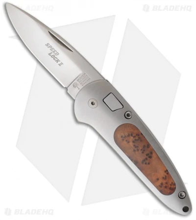 Boker Top Lock II Automatic Knife Thuya Wood (2.75" Satin) 117103